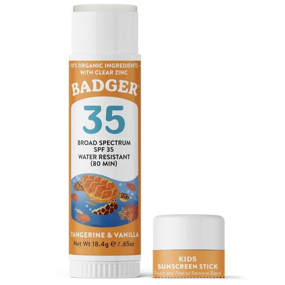 Badger Sport‎ For Kids SPF 35 Clear Zinc Face Stick  0.65 oz Broad Spectrum New